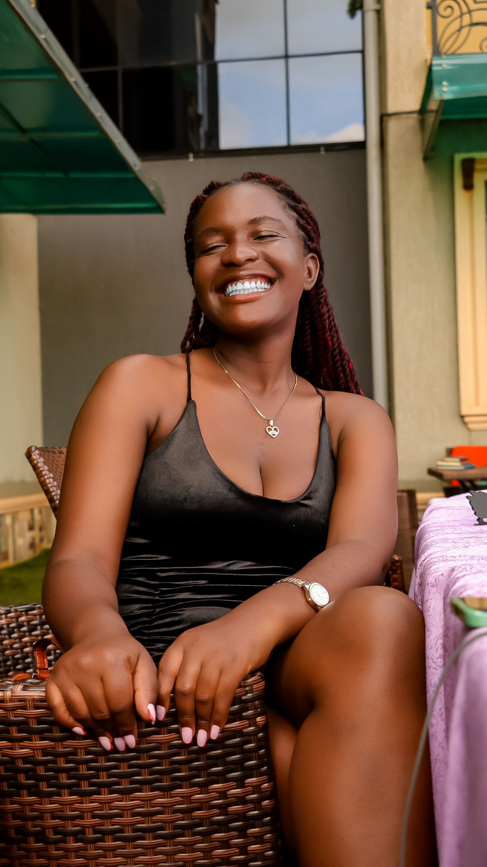 A confident patient smiling after cosmetic treatment