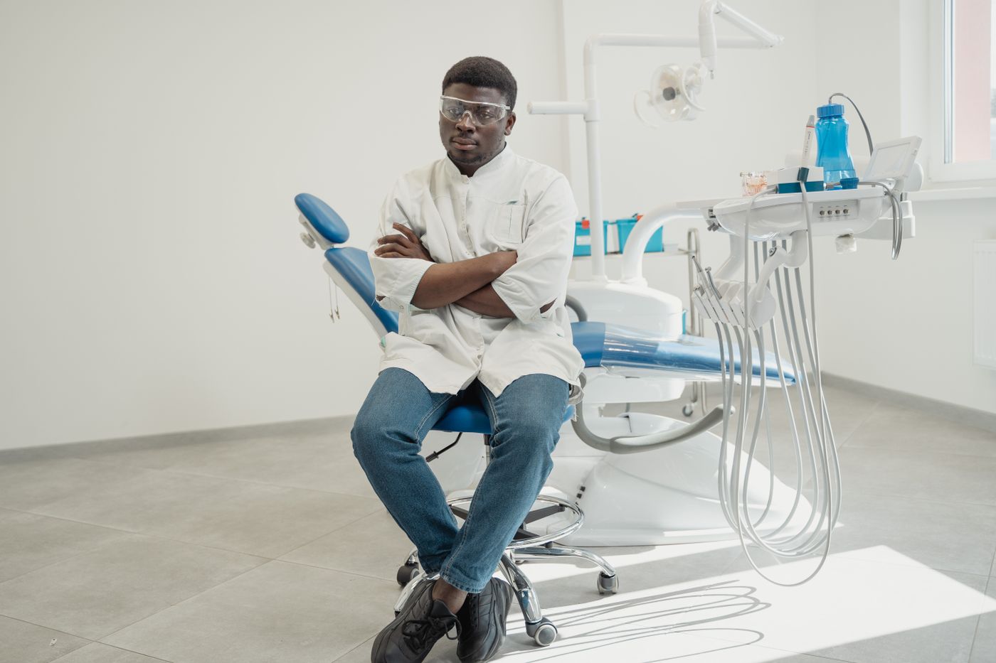 A patient at De Santi Dental