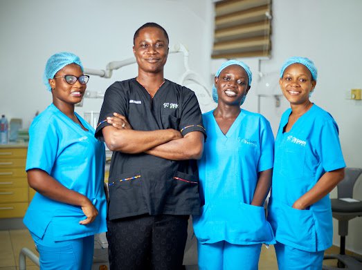 Dr. Asante with the team